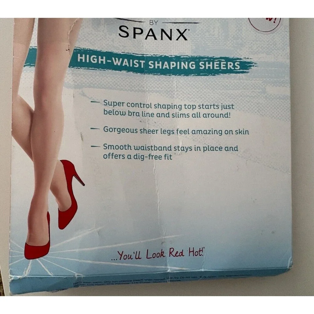 Spanx Assets Red Hot Label Sheers 2 124-155 lbs Barest Bare Shaping Nylons